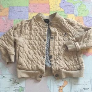 Nautica 2T button up quilted cardigan tan